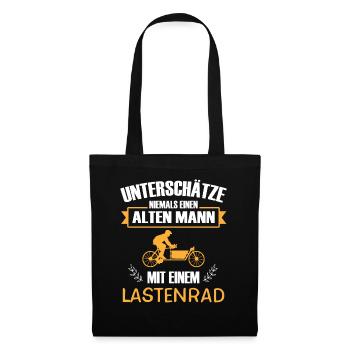 Cargo Hollandrad Lastenrad Biker Herren Bike - Stoffbeutel - Schwarz - Vorne