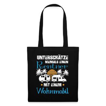 Wohnmobil Rentner Camper Wohnwagen Womo Camping - Stoffbeutel - Schwarz - Vorne