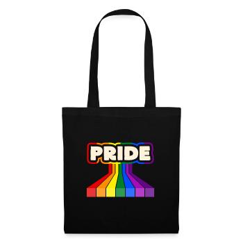 Pride Regenbogen Block-Design - Stoffbeutel - Schwarz - Vorne