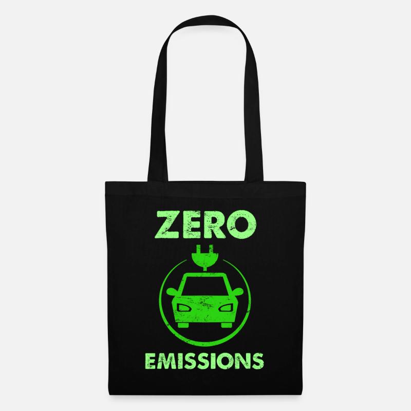 Zero Emissions Lustiges Elektroauto Sprüche Eauto - Stoffbeutel - Schwarz