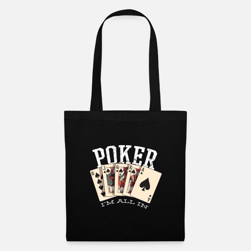 Poker Royal Flush - Stoffbeutel - Schwarz