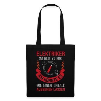 Elektriker - Stoffbeutel - Schwarz - Vorne