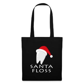 Santa Floss Tooth Christmas Logo - Tote Bag - black - Front