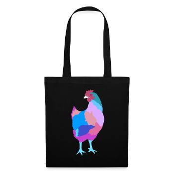 Huhn Henne - Stoffbeutel - Schwarz - Vorne