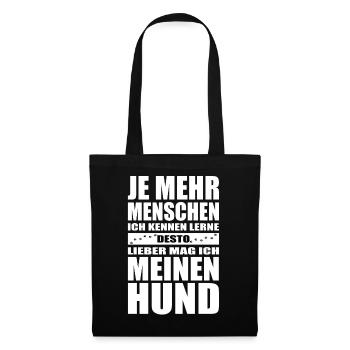 Lebensmotto Hundehalter Druck - Stoffbeutel - Schwarz - Vorne