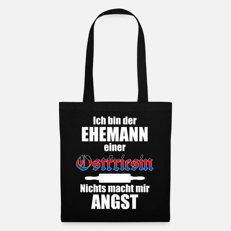 Ehemann einer Ostfriesin | Spruch Ostfriesland - Stoffbeutel - Schwarz