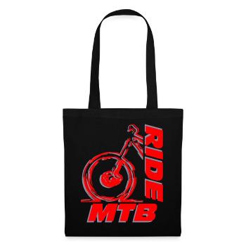 Ride MTB, fahre mehr Mountainbike - Stoffbeutel - Schwarz - Vorne