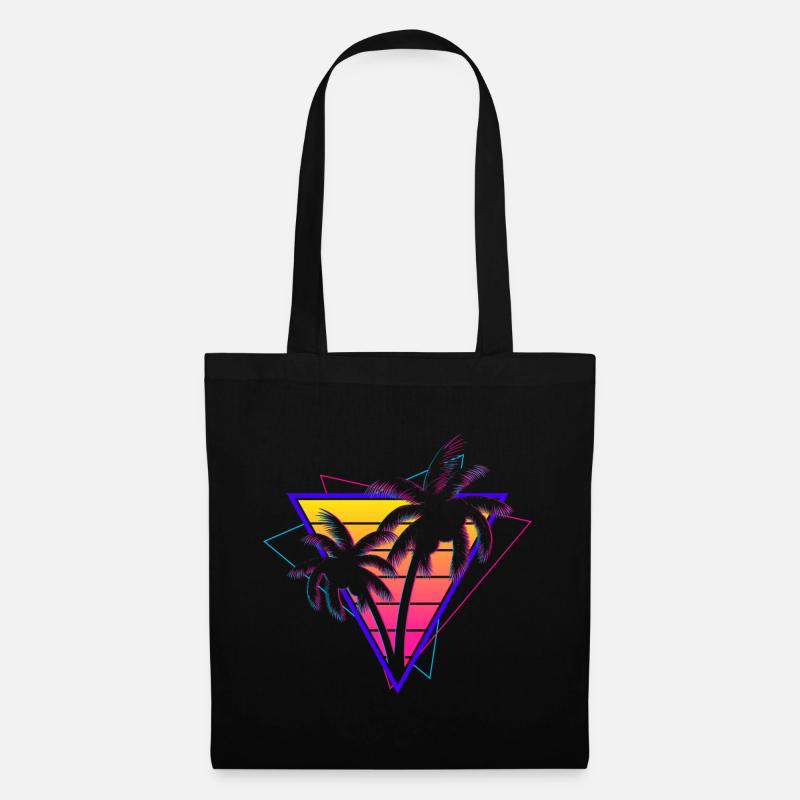 Synthwave Vaporwave Sunset Retro 80s 90s - Tote Bag - black