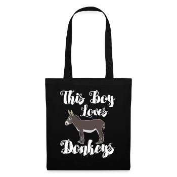 Donkey - This Boy Loves Donkeys - Tote Bag - black - Front