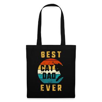 Meilleur chat papa jamais chat vintage papa rétro père d - Sac en tissu - noir - Devant