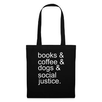 Book Coffee Dog and Social Justice - Tote Bag - black - Front
