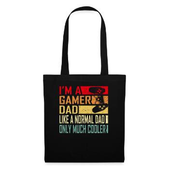 Gamer Dad Funny Gift for Fathers Cool Vintage Dad' - Tote Bag - black - Front