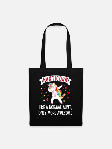 Womens Aunticorn wie eine Tante nur Awesome Dabbing - Stoffbeutel - Schwarz