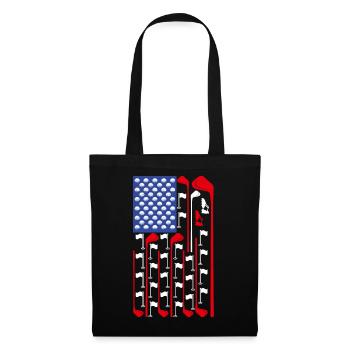 American Flag Golf Club Sport Lustige Golfgeschenke - Stoffbeutel - Schwarz - Vorne