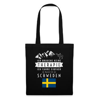 Ich brauche keine Therapie Schweden Spruch - Stoffbeutel - Schwarz - Vorne