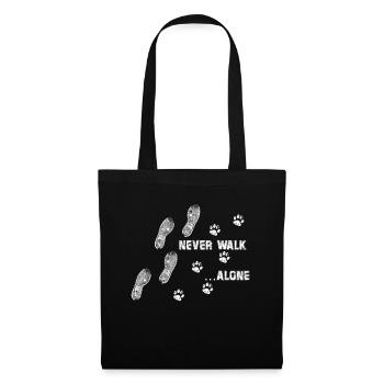 Never walk alone dog paw shoe print - Tote Bag - black - Front