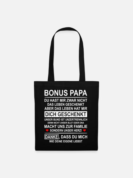Bonus Papa Geschenk von Tochter - Stoffbeutel - Schwarz