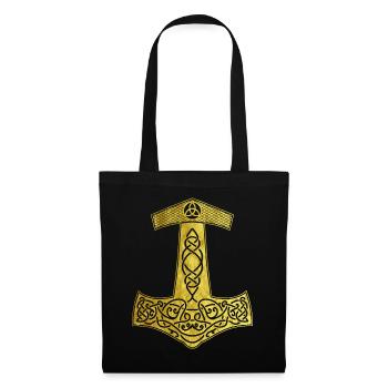Golden Thor Hammer Nordic design gift - Tote Bag - black - Front