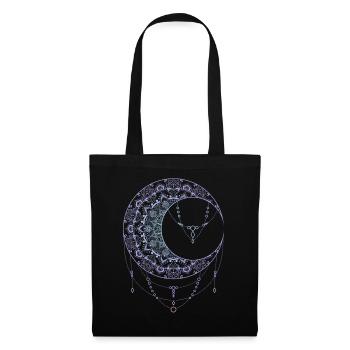 Spiritual Moon Mandala Indian Vivid Colors - Tote Bag - black - Front