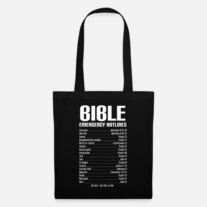 Bibel Notfall Hotline - Stoffbeutel - Schwarz