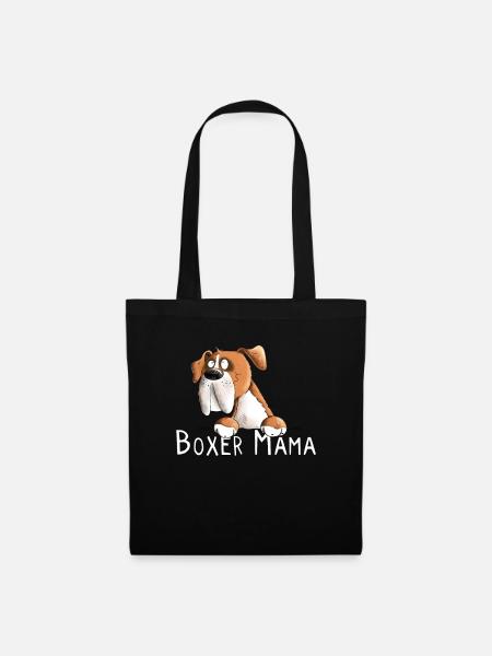 Happy Deutscher Boxer Mama I Hunde Frauchen - Stoffbeutel - Schwarz