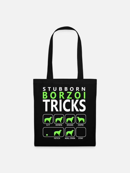 Hartnäckige Borzoi-Tricks - Stoffbeutel - Schwarz