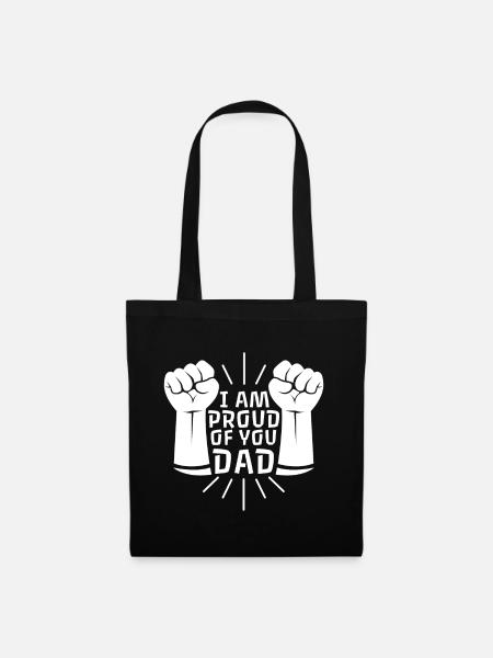 Proud father thank you motif with fists - Tote Bag - black