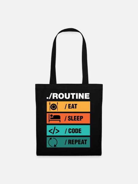 Eat Sleep Code Repeat Programmierer - Stoffbeutel - Schwarz