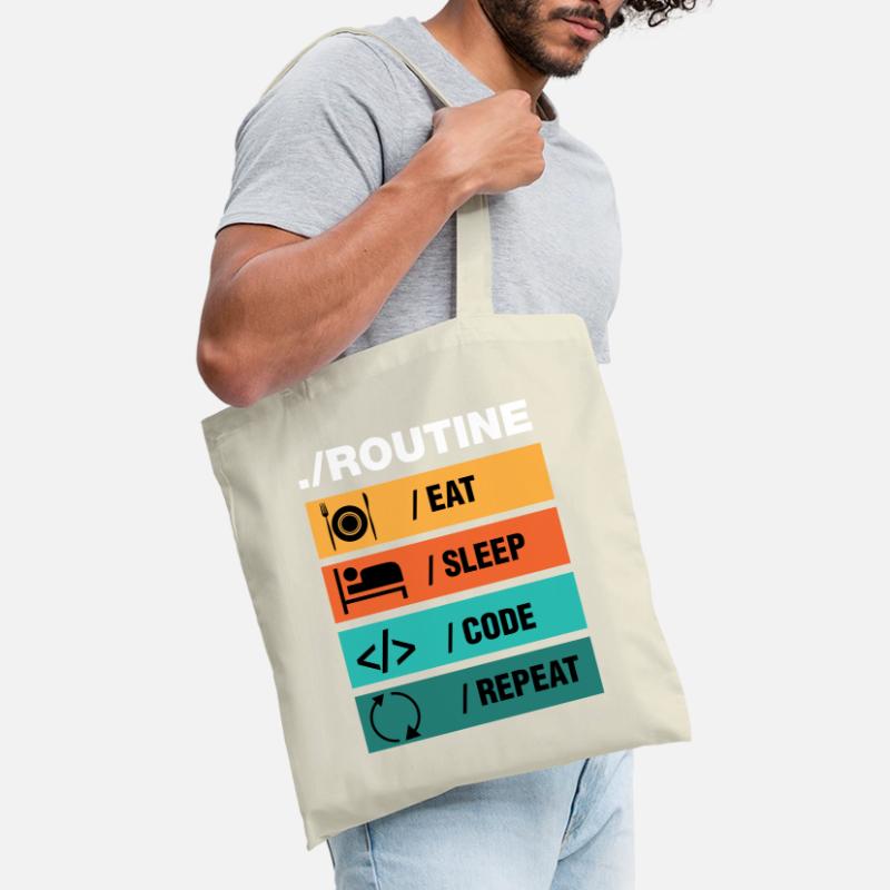Eat Sleep Code Repeat Programmierer Stoffbeutel