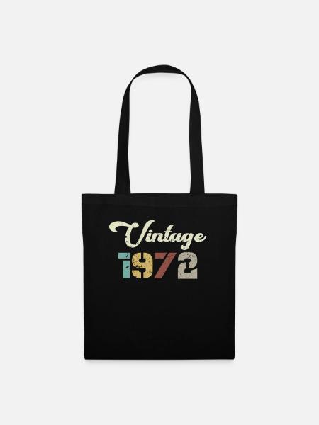 Born 1972 Birthday Gift Vintage 1972 - Tote Bag - black