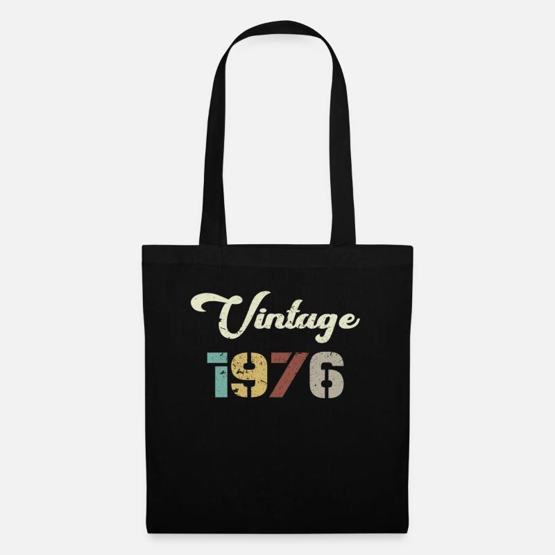 Geboren 1976 Geburtstagsgeschenk Vintage 1976 - Stoffbeutel - Schwarz