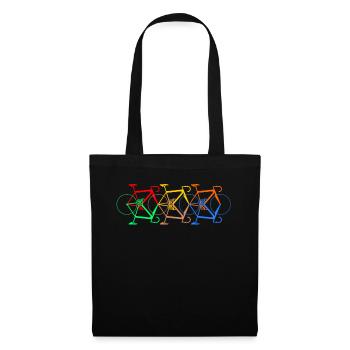 6 bikes & 6 colorful bikes - Tote Bag - black - Front