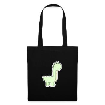 Pastel Green Dino Cartoon - Tote Bag - black - Front