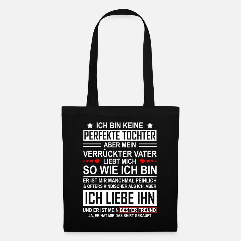 Keine perfekte Tochter Vater Tochter Geschenk - Stoffbeutel - Schwarz