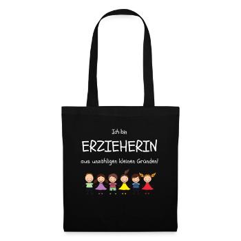 Erzieherin Geschenk aus unzähligen kleinen Gründen - Stoffbeutel - Schwarz - Vorne