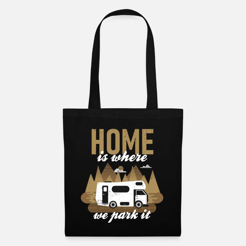 Cool camping caravan van saying - Tote Bag - black