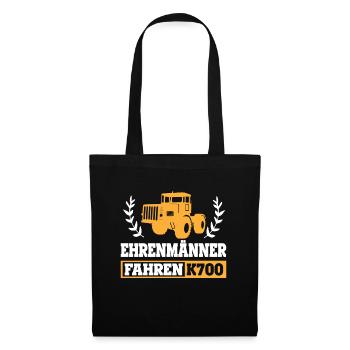 Traktor K700 Trecker Landwirt Ehrenmänner Motiv - Stoffbeutel - Schwarz - Vorne