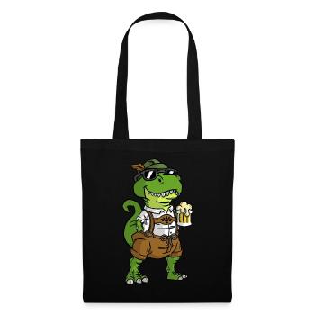 Dinosaurier trinken Bier T-Rex - Stoffbeutel - Schwarz - Vorne