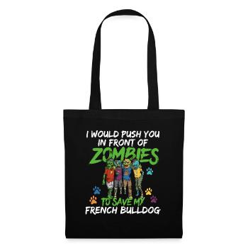 Bouledogue cadeau Halloween Bulldoing français - Sac en tissu - noir - Devant