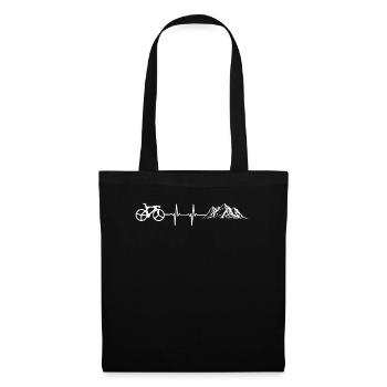 Vélo montagnes rythme cardiaque cycliste pouls - Sac en tissu - noir - Devant