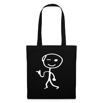 Hipster stick figure - Tote Bag - black - Front