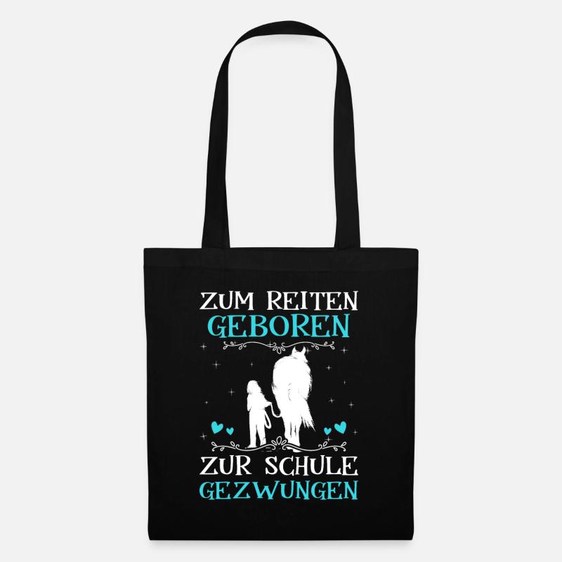 Pferde Mädchen Geschenk - Stoffbeutel - Schwarz