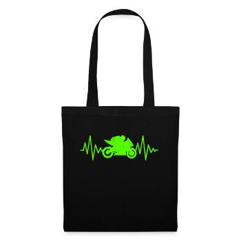 Super sports car racing motorcycle EKG line heartbeat - Tote Bag - black - Front