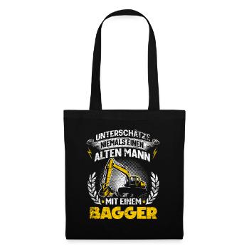 Bagger Baggerfahrer - Stoffbeutel - Schwarz - Vorne