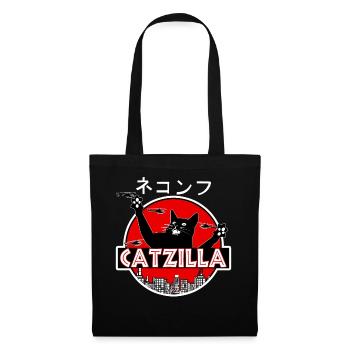 Catzilla Chat - Sac en tissu - noir - Devant