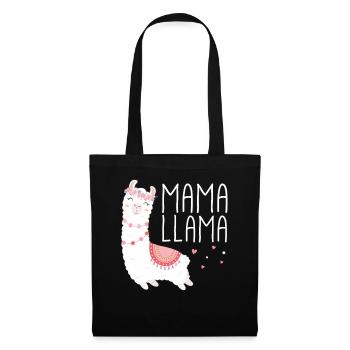 Mama Llama Lama Muttertag Geburtstag Geschenk Idee - Stoffbeutel - Schwarz - Vorne