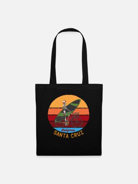 Santa Cruz California Surfer Surfbrett Skelett - Stoffbeutel - Schwarz