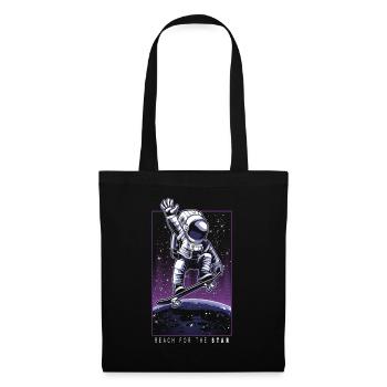 Cadeau de l'espace Skateboard Skater astronaute - Sac en tissu - noir - Devant