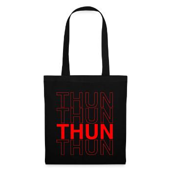 THUN Design - Rote Schriftkunst - Stoffbeutel - Schwarz - Vorne