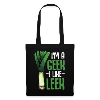 LauchGeek: Ich mag Lauch - Stoffbeutel - Schwarz - Vorne